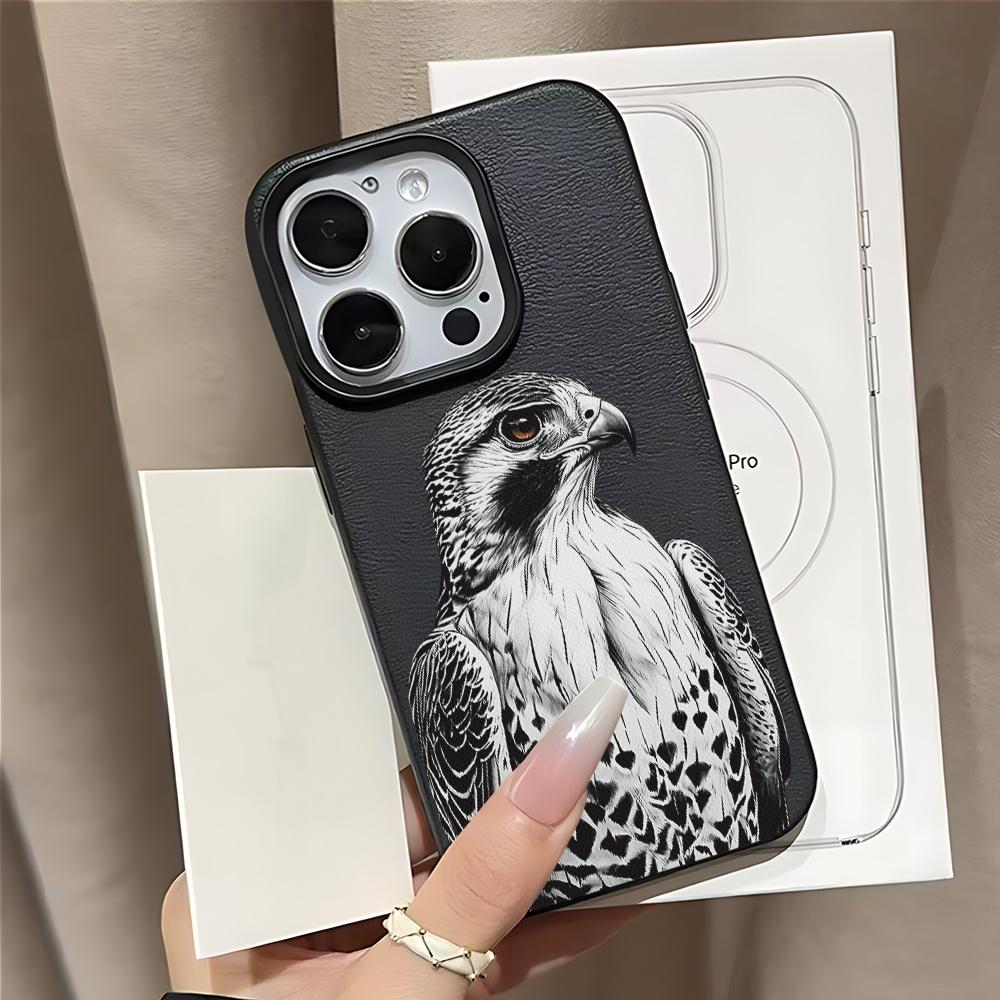 Falcon Portrait Pattern Phone Case Suitable for iPhone 17 16 15 14 13 12 11 Pro/Max/Plus Anti Drop and Shockproof Back Cover