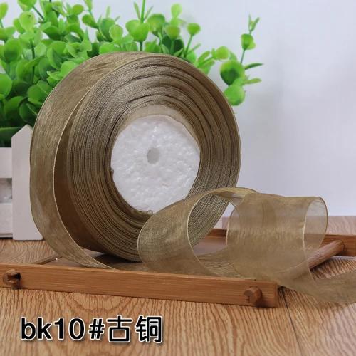(50yards/roll) 12/15/20/25/40mm Organza Ribbon Gift Wrapping Decoration Christmas Silk Ribbons for Wedding DIY Craft Handmade