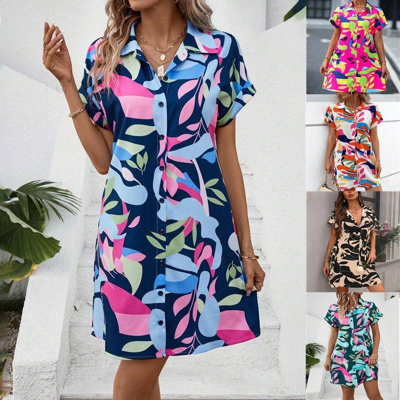 

2025 Lace Patchwork Casual Versatile Printed Dress White XXL