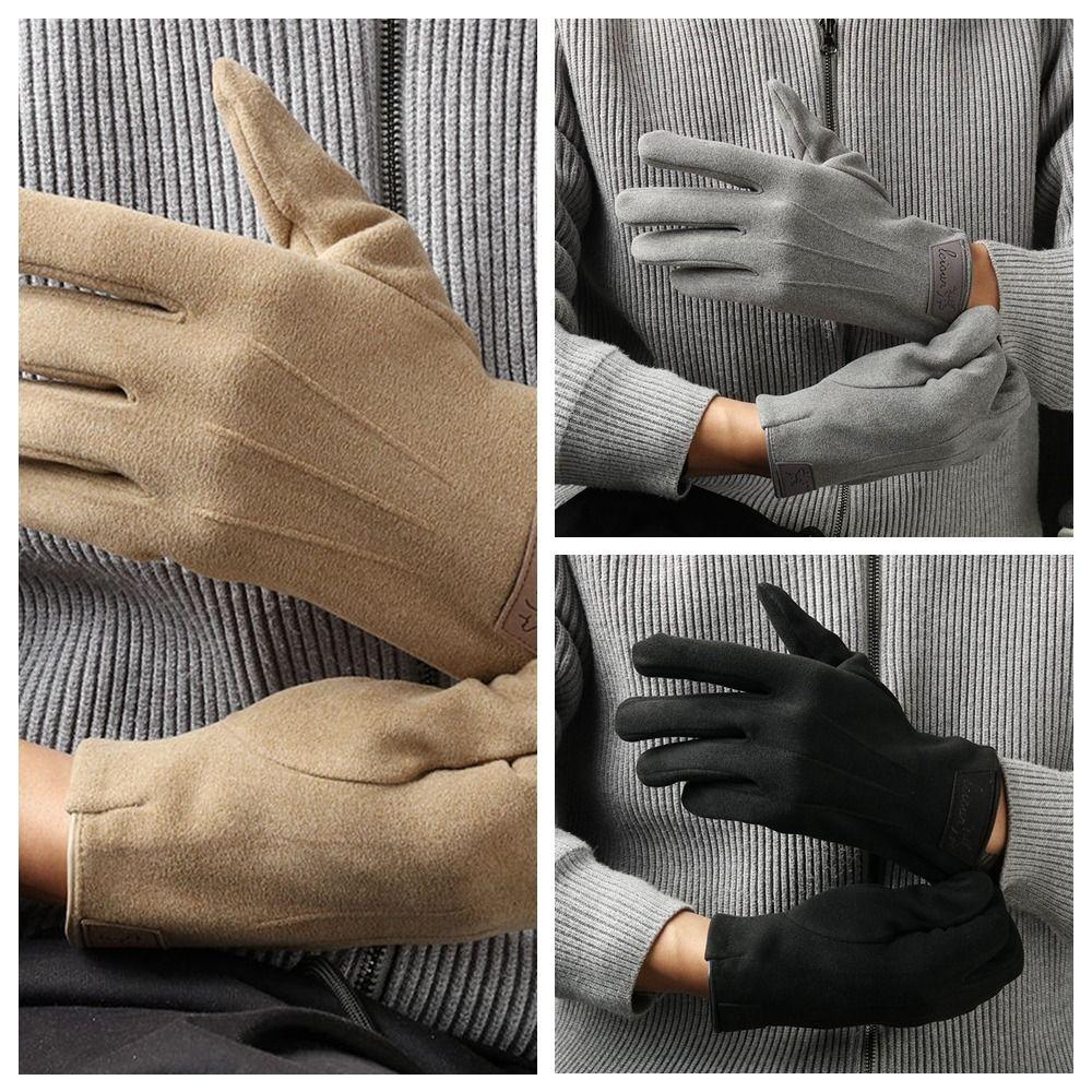 Keep Warm Winter Velvet Mittens Full Finger Gloves Soft Men Gloves Male