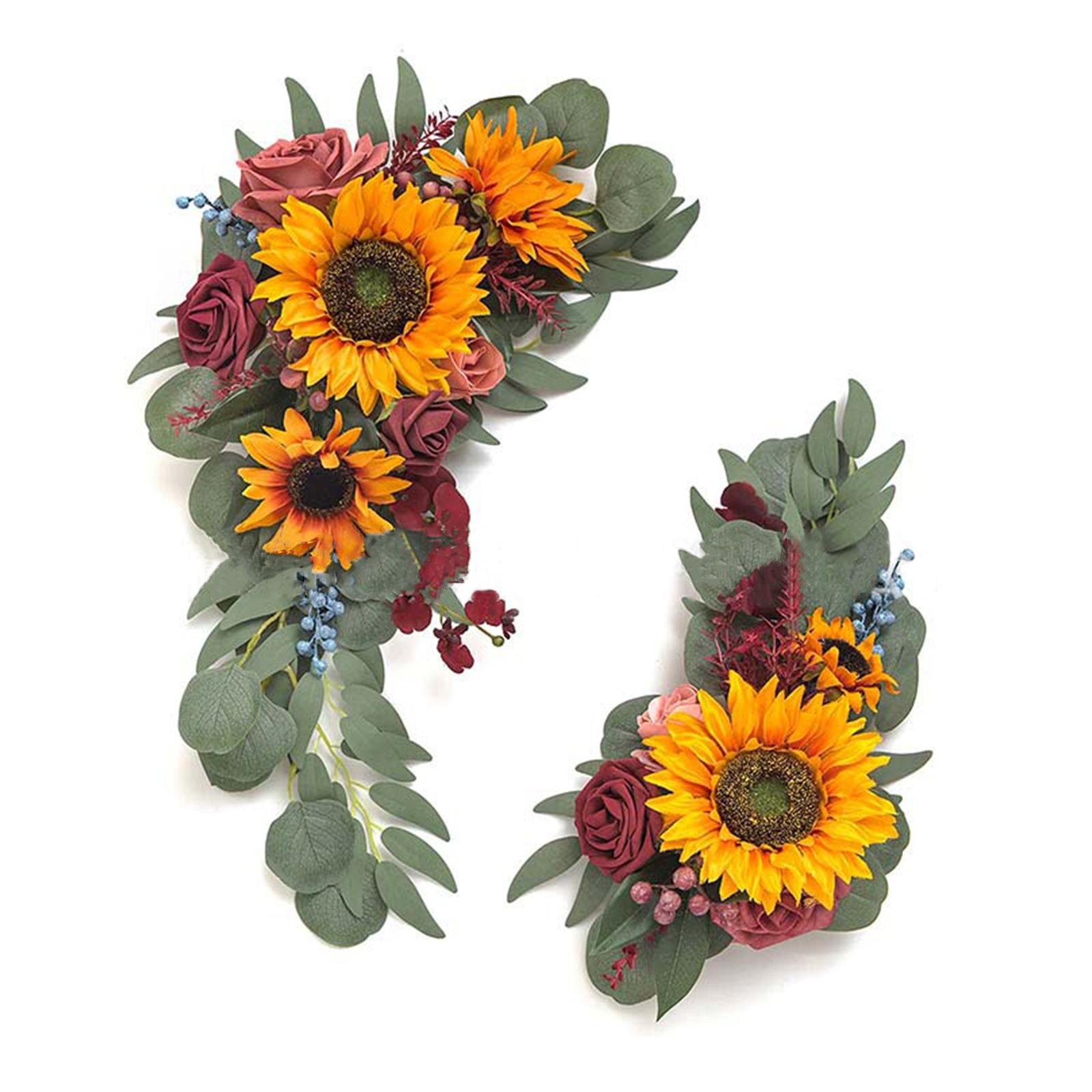 2 шт. Искусственные цветочные гирлянды для свадебной приветственной таблички, цветочная декорация, украшение для фона на ресепшене Type 7