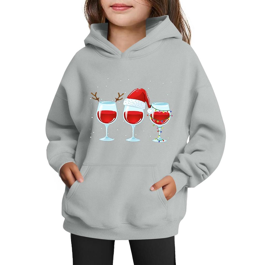 Sweatshirts For Teen Girls Hoodies Long Sleeve Drawstring Pullover Cute Printed Oversized Hoodie Christmas