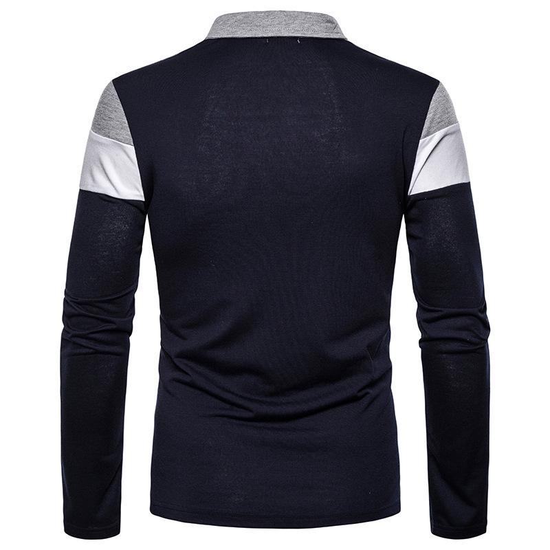 Men's Long-Sleeve Polo Shirt, 3-Color Design, Trendy European & American Casual Fashion T-Shirt 2023.