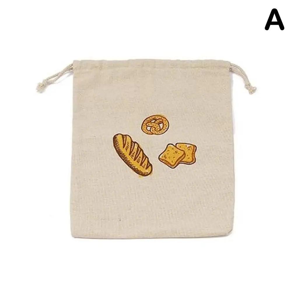 Reusable Drawstring Linen Bread Bags Large Washable Storage Food Accessories Home Unbleached Kitchen Organizer