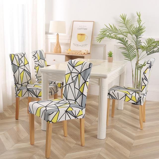 Leaves Series Chair Cover Removable Anti -Dirty Flower Branch Printed Dining Chair Cover Sets For Dining Space Home Wedding Stretch Seat Case