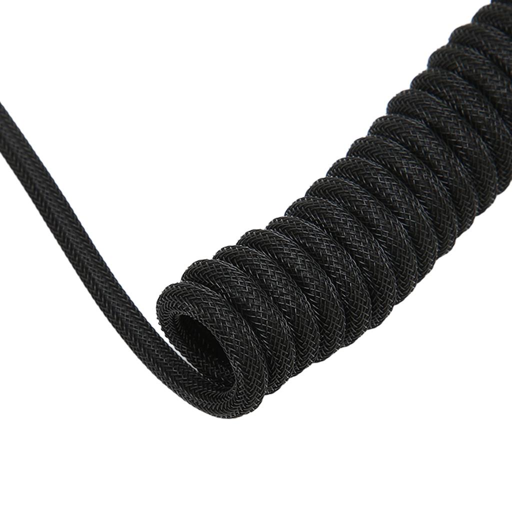 Mechanical Keyboard Cable Double Sve Custom Coiled with Detachable Metal Aviation USB C to USB A Keyboard Aviation Connector