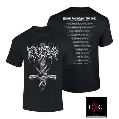 KRISIUN Cd Lgo INVERTED CROSS N AMERICAN TOUR Official SHIRT XL New Mortem Solis