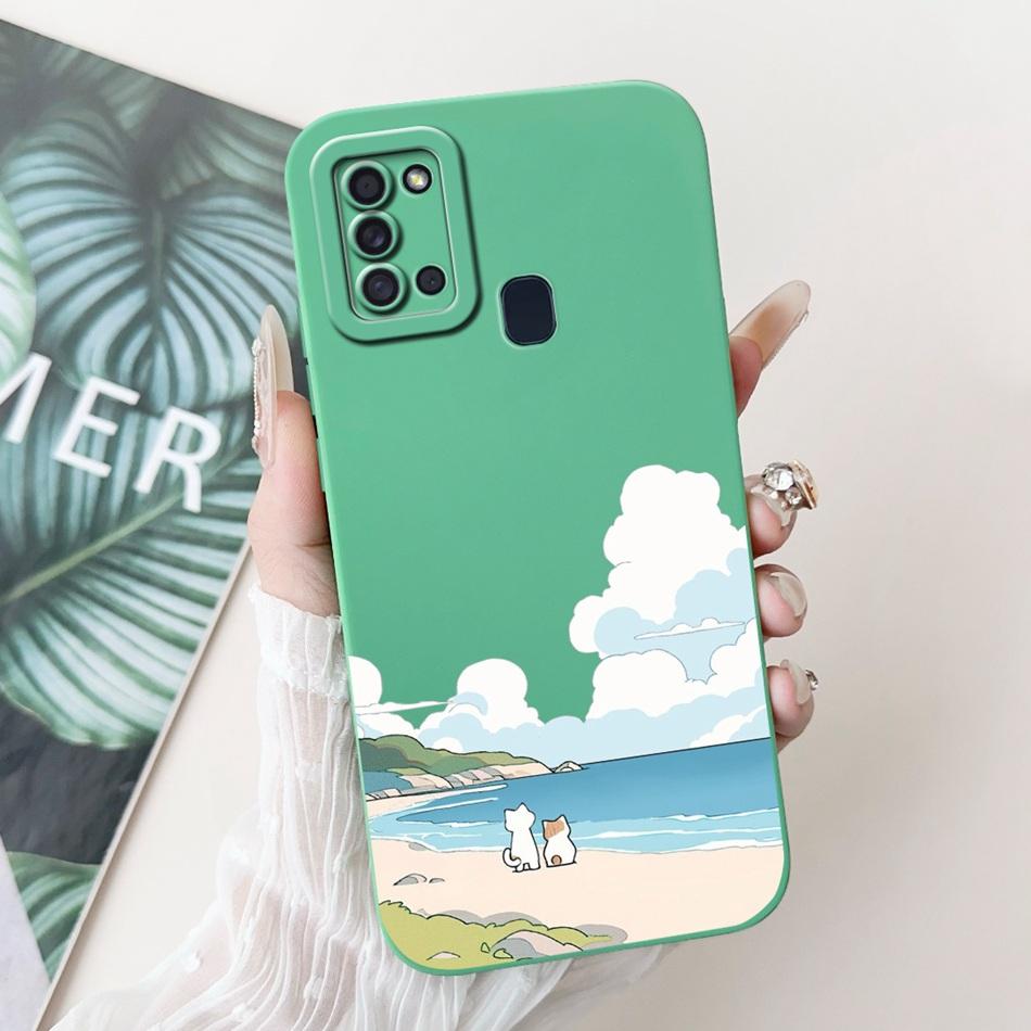 For Samsung Galaxy A21s Cute Panda Rabbit Cartoon Soft Silicone Case For Samsung A21S SM-A217F Camera Protective Phone Cases