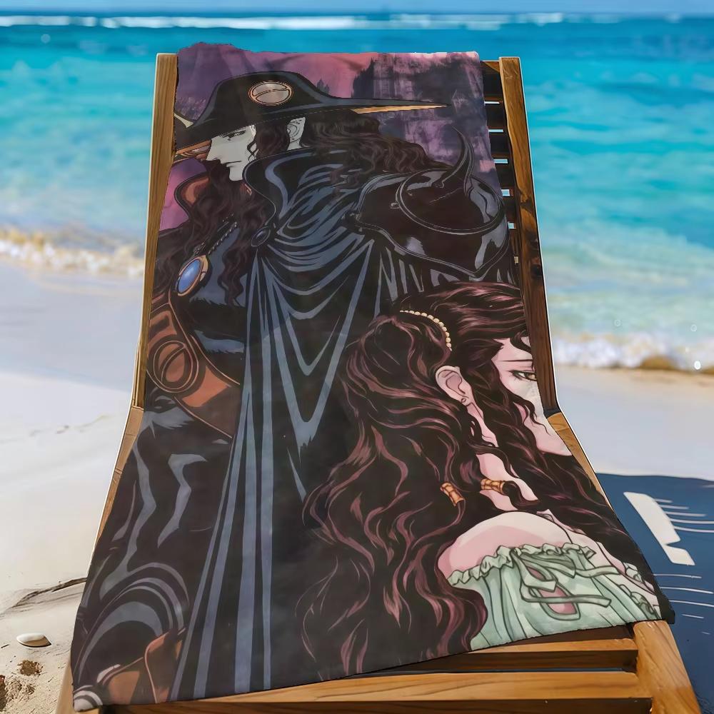 Classic Anime V-Vampire Hunter D-D Quick Dry Beach Towel Sandproof Soft Lightweight Large Size for Travel And Camping
