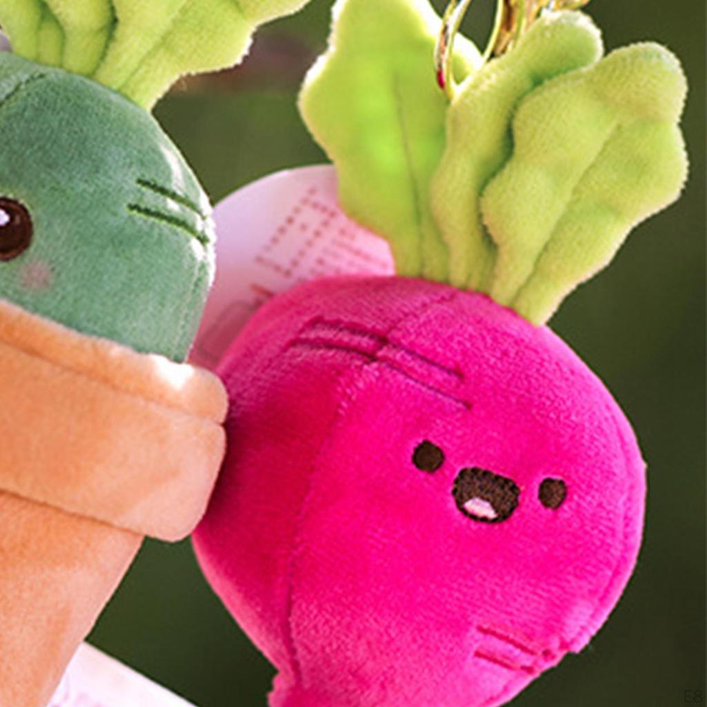 Morot Plyschleksak Nyckelring Figur Hänge Rolig Grönsak Dra Rättika för Baby Barnrum