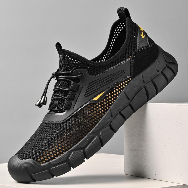 Sneakers Men's 2025 New Summer Breathable Mesh Shoes Men's Versatile One-pedal Non-slip Soft-soled Outdoor Casual Shoes