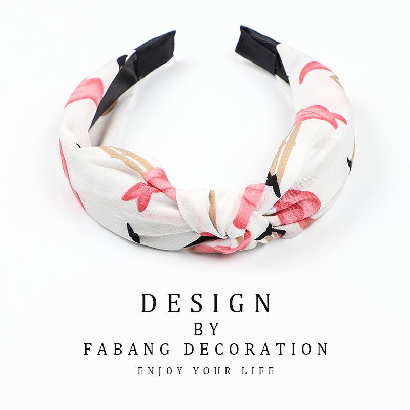 Korean Style Women's Striped Criss-Cross Bow Headband for Yoga & Face Washing