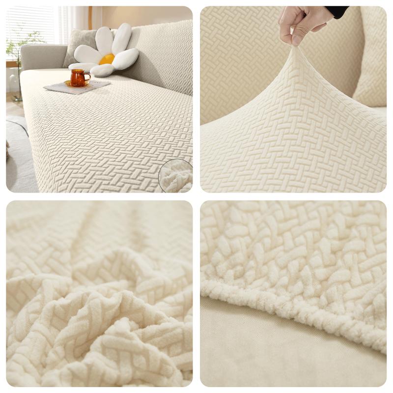 Elastic Sofa Covers Geometric ArmChair Knitted Sofa Couch Slipcovers Chair Protector 1/2/3/4/5 Seater Solid Slipcovers Set