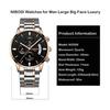 Watch Men's Arm Watch Big Face Chronograph Business Brand Analog Stylish Casual Metal Band Stainless Steel Gentleman Men's Date Fluorescent Luxury