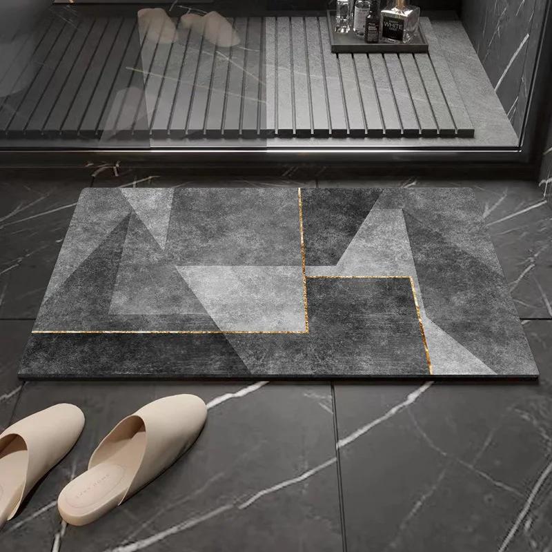 Bathroom Simple Household Non-slip Absorbent Dirt-resistant Diatom Mud Floor Mat Toilet Floor Mat