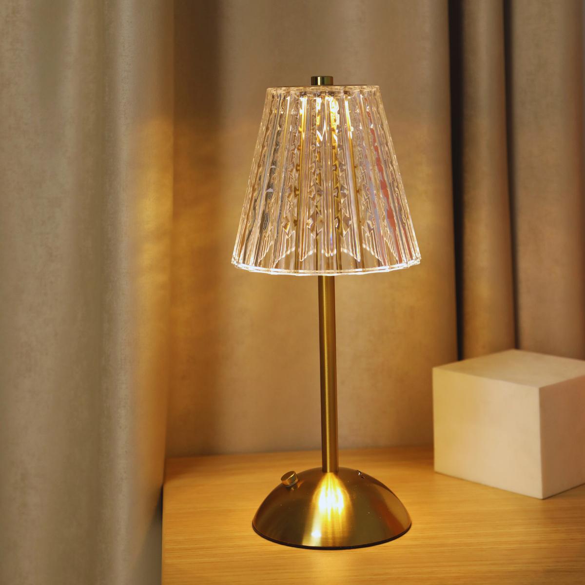 

Adjustable LED crystal desk lamp, touch control, tri color adjustment, with USB charging for home decoration and night lighting Lamp No.1&0-5W теплый белый