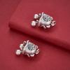 S999 Sterling Silver Fu Lion Dance Pendant with Tassel for DIY Necklace