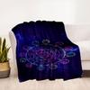 "Zodiac Wheel Astrology Mandala Wall Art Print"Blanket Flannel Throw Blanket for Sofa, Bed, Travel, Camping, Office