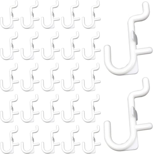 Lakymisy Perforated Board Hooks, Set of 50, Net Hooks for Mesh Panels, J-Shaped, Fixed Fasteners, Pegboards, Punching Boards, Parts, Wall Hanging, Pro