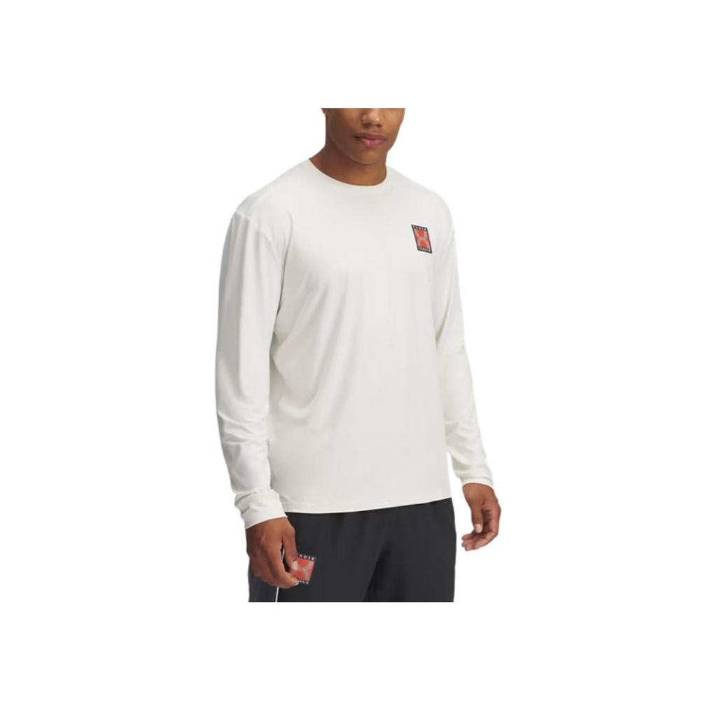 Under Armour Comfortable Fashionable Versatile Breathable Long Sleeve T-Shirt Men Tops White Quartz 1389824-114