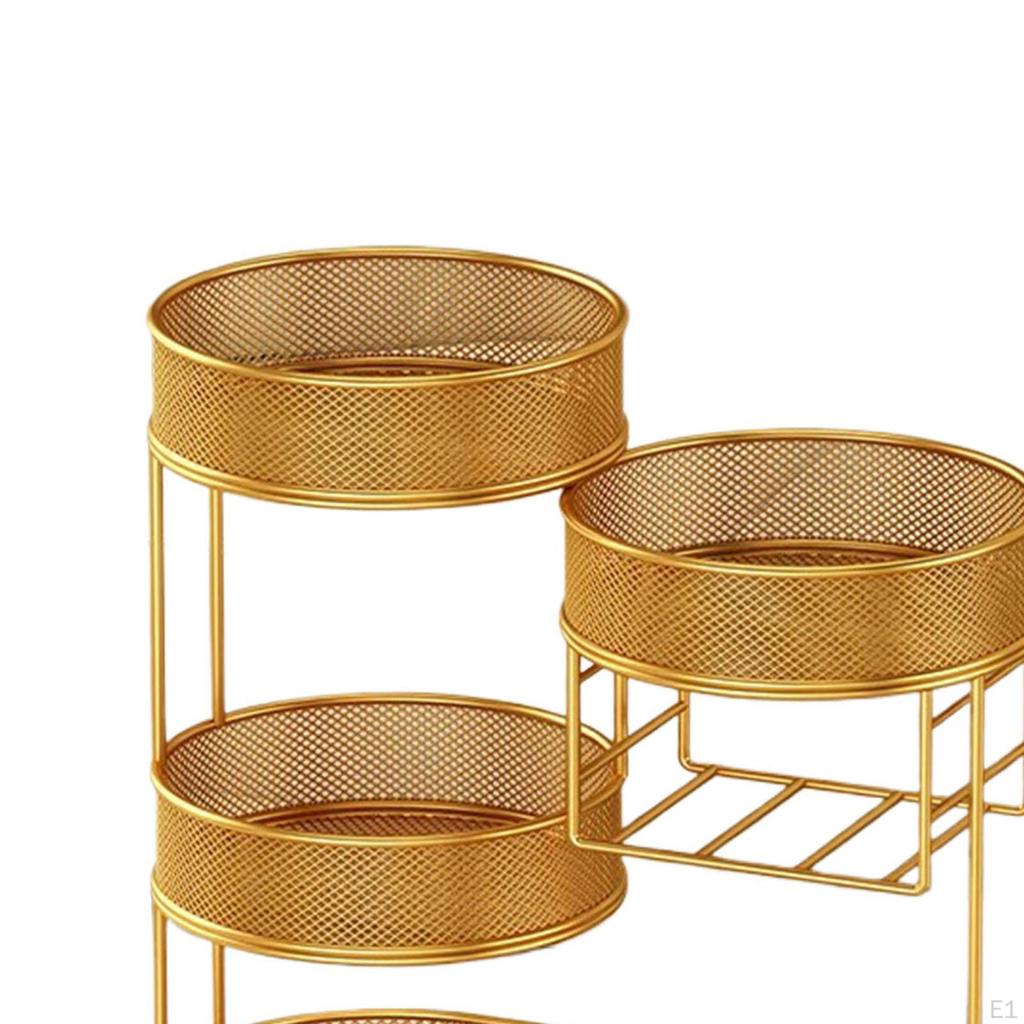 4 Tiers Iron Fruit Basket Snacks,Container Home Decoration Kitchen Storage Organisation,Space Saving