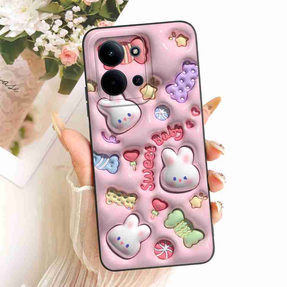 For Xiaomi Redmi 15C 4G Case Cute Couple Flower Cartoon Cover Phone Case For Xiaomi Redmi 15C Redmi15C 4G 5G Back Cover Capa