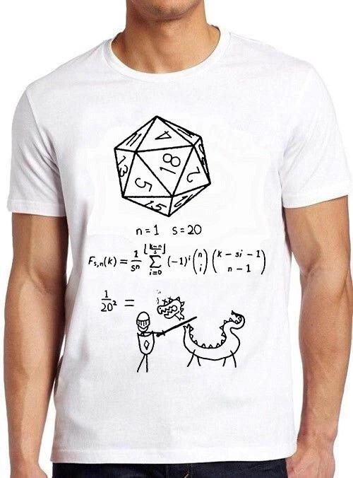 Наука 20-гранных кубиков DnD D20 Арт Мем Шутка Смешной Подарок Футболка Футболка M1086 XXXXL