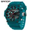 Sanda Dual Display Waterproof Sports Watch: Trendy & Unique Design