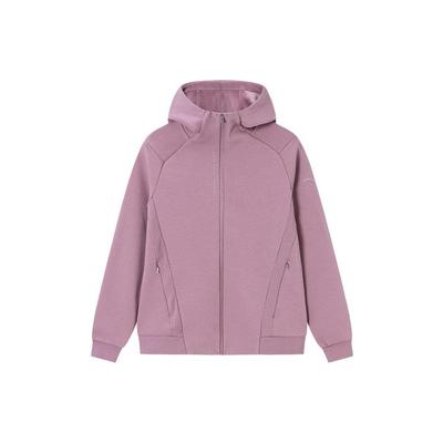 Training Series Solid Color Zipper Hooded Fleece Jacket Women Jacket Pink 162347718-2