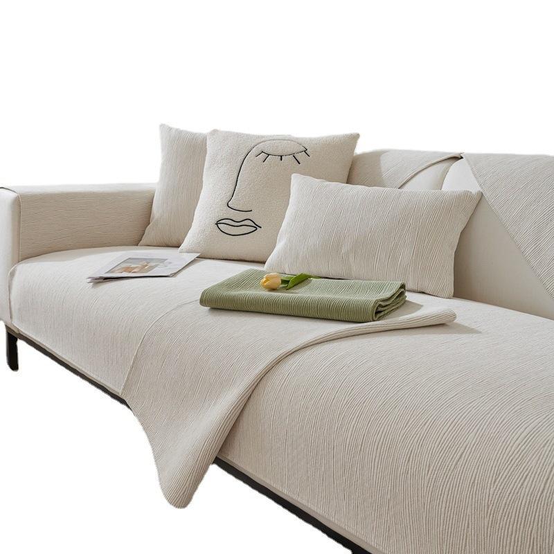 Internet Celebrity Sofa Cushion Modern Light Luxury Four Seasons Universal Chenille Non-Slip Simple Color Sofa Cover Cloth Towel