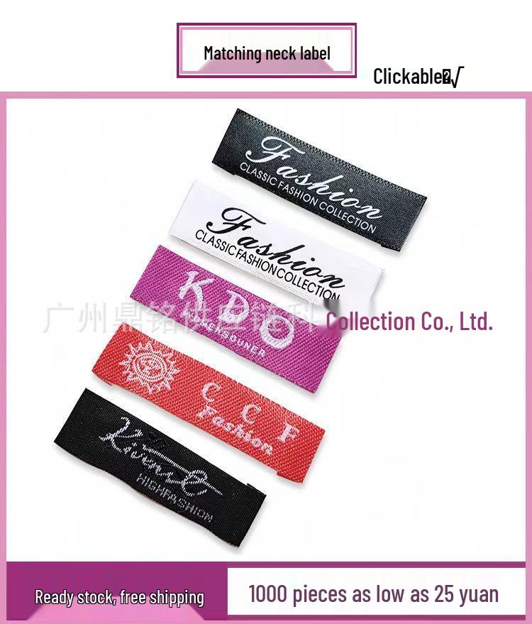 Custom Clothing Woven Labels: Printed Neck, Main, Wash, Trademark, and Accessories Labels