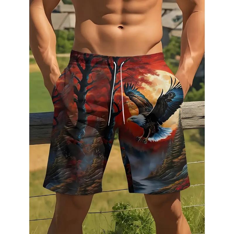 2025 New Men Shorts Summer Hot Sale Eagle 3D Printed Swimming Shorts For Unisex Casual Oversized Fashion Beach Trunks Y2k Men