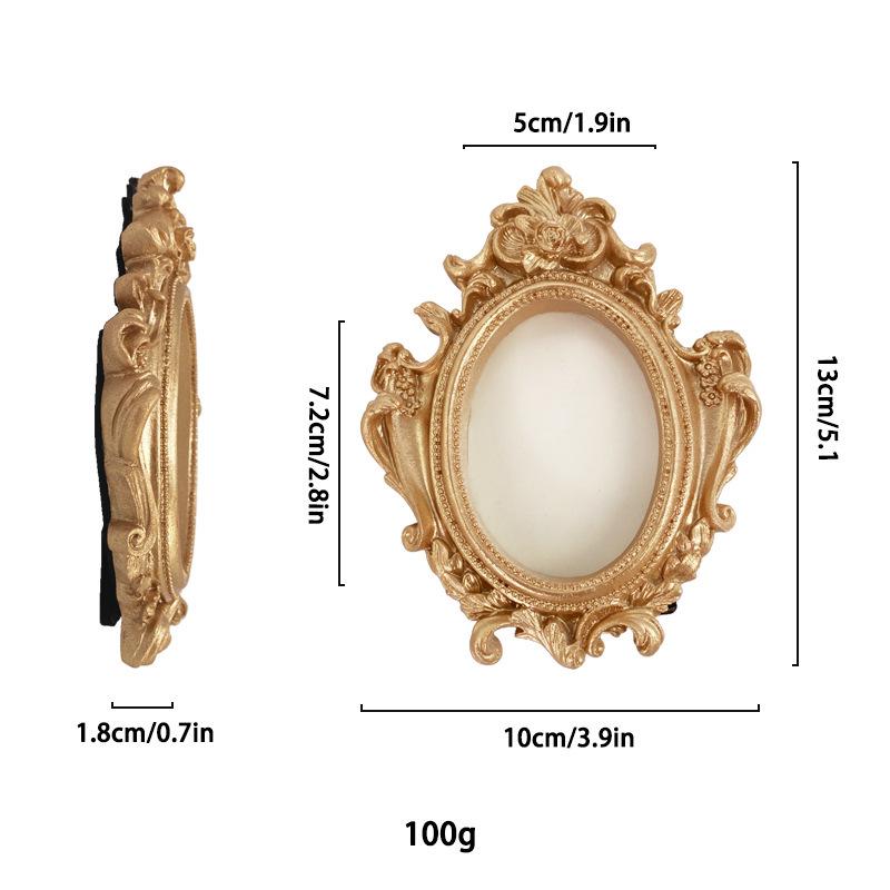 Victoria-Style Retro Resin Photo Frame Ornament - Light Luxury Badge Display Stand for Photo Props