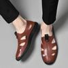 Leather Sandals Men Beach Shoes Casual Holiday Shoes Thick-soled Comfortable Breathable Non-slip Slippers 38-45