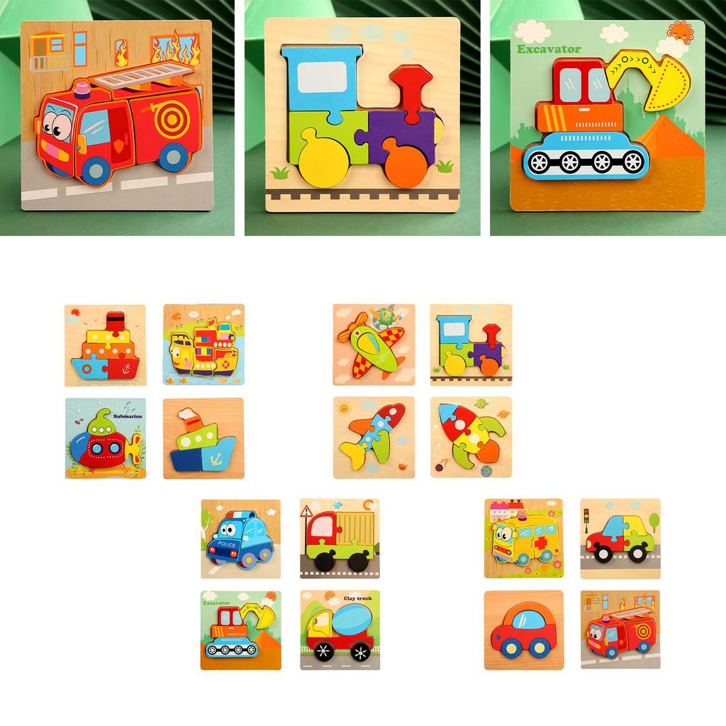 Mehrfarbiges Puzzle Puzzles Lernspielzeug Kognitives Spielzeug Holz für Kinder Baby