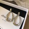 Personality Simple Glossy Metal Hollowed-out Teardrop Shape Piercing Stud Earrings for Women Korean Fashion Jewelry Accessory