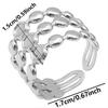Geometric Round Oval Heart Blank Base Settings DIY Stainless Steel Rings For Women Men Accessories Adjustable Open Ring Jewelry