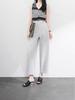 Khaki High-Waisted Wide-Leg Suit Pants for Women - Spring/Summer Slimming Petite Fit