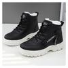 Lace Winter Women Lined Fleece Up Ankle Boots Thick Soft Sole Versatile Casual Commute Short Booties