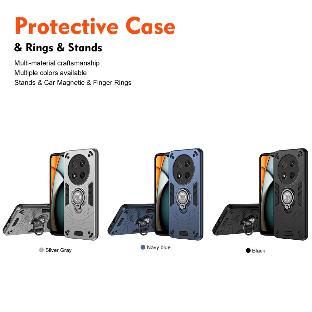 KEYSION Shockproof Case for HONOR Magic 7 Lite 5G Camera Protection Ring Stand Phone Back Cover for Huawei Honor X9c 5G