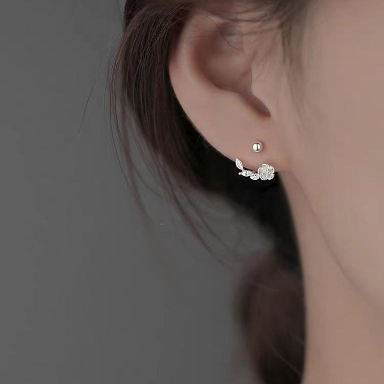 High-End 925 Sterling Silver Flower Stud Earrings - Niche Design, 2025 Collection