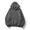 Men Hoodie with Solid Color Hood Large Front Pocket Pullover Sweatshirt Loose Fit Sports Tops Street Wear