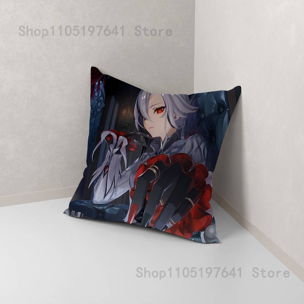Game Anime A-Arlecchino Pillow Case For Sofa Decor Car Office Room Printing Cushion Cover Decorations and Protector