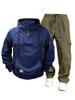 New Autumn and Winter Men's Sweater Hoodie Zipper Multi-pocket Jumper Casual Sweater Set