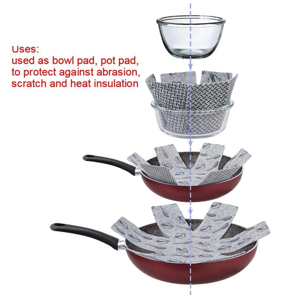5pcs Prevent Scratching Separate Pot Bottom Felt Anti Scratching Protection Pads Cookware