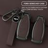 Zinc Alloy Leather Car Key Shell Case Fob For Ford Fiesta Focus Mondeo C-Max B-Max Kuga Smart Key Cover 3 Buttons Auto Parts