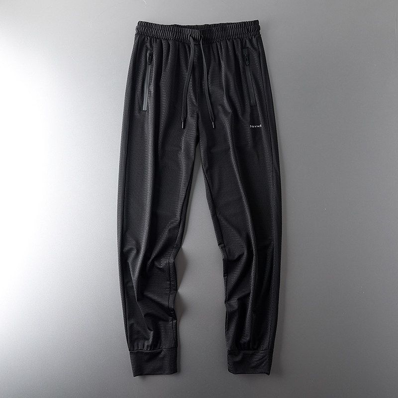 Cut-Off Label Ice Silk Mesh Thin Export Original Men s Pants Black M(60-70kg)