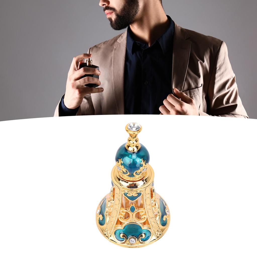 Vintage Perfume Bottle Reusable Zinc Alloy Middle Eastern Hollow Out Sealed Liquid Bottle