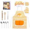 Kids Play Kitchen Set with Baking Apron - Pretend Cooking Utensils Toy for Toddlers - Realistic Chef Role Play Gift