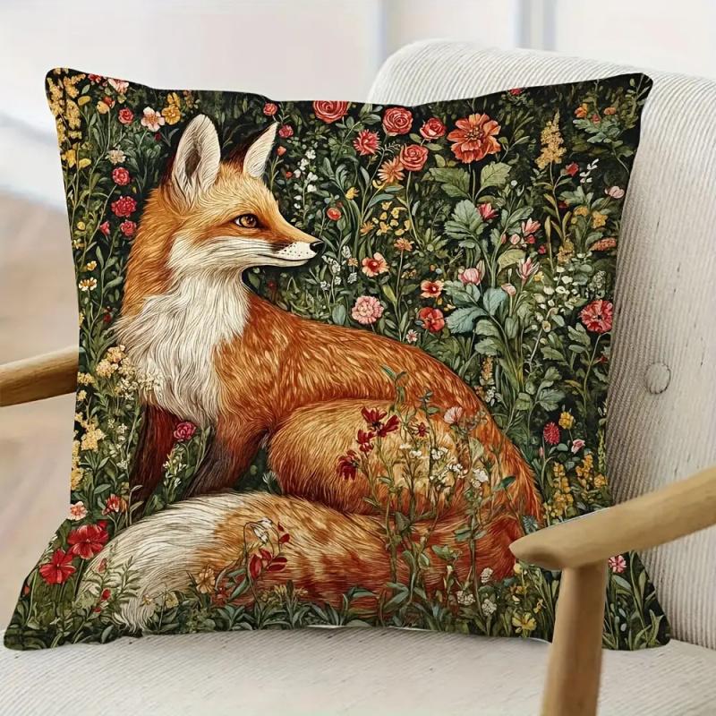 Vikama Vintage Forest Fox Pillowcase Machine Washable Home Decor Inspired By William Morris'S Dream Fox Suitable For Any Room